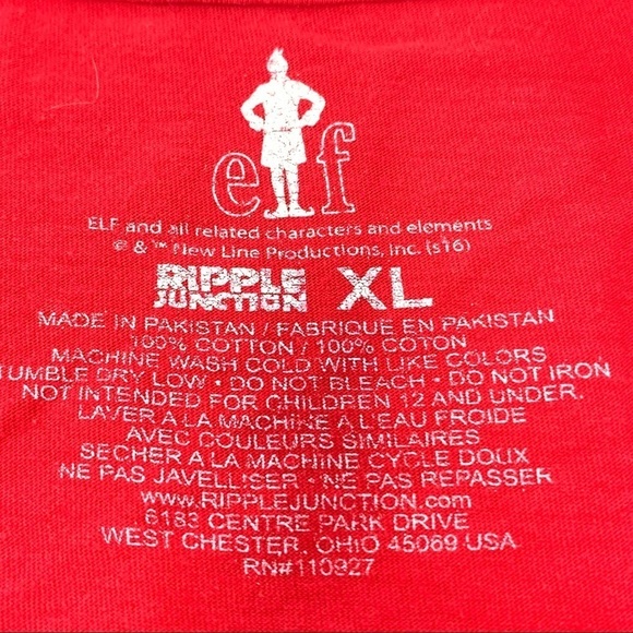 Ripple Junction Elf Movie I Know Him Red Christmas Short Sleeve T Shirt Size XL - Picture 4 of 7